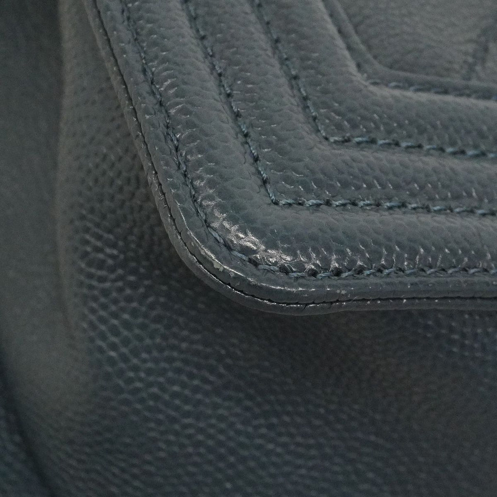 Chanel Shoulder Bag Boy Caviar Leather Steel Blue Gold — view 6