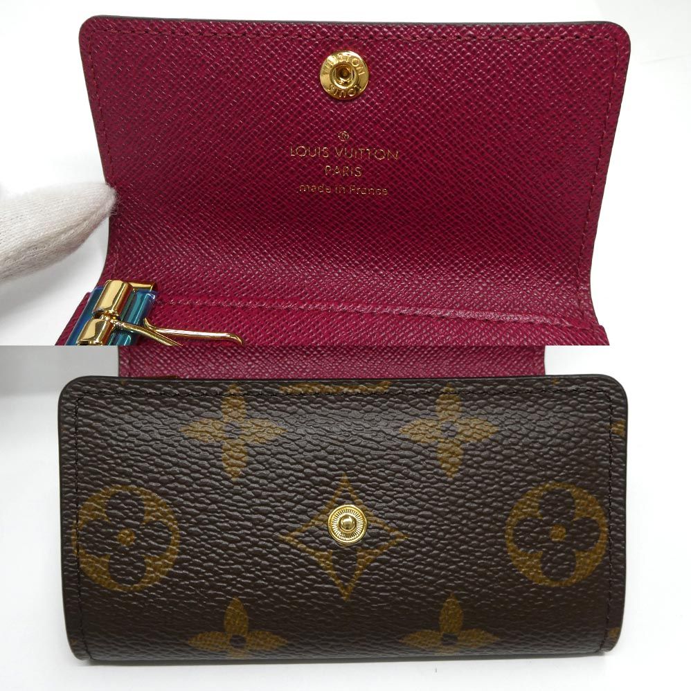 Louis Vuitton Multicles 6 Fuchsia Monogram Key Case Key Holder Coin Purse — view 6