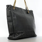 Chanel Chain Tote Quilted Lambskin Black Gold — view 2