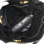 Chanel Chain Tote Quilted Lambskin Black Gold — view 4