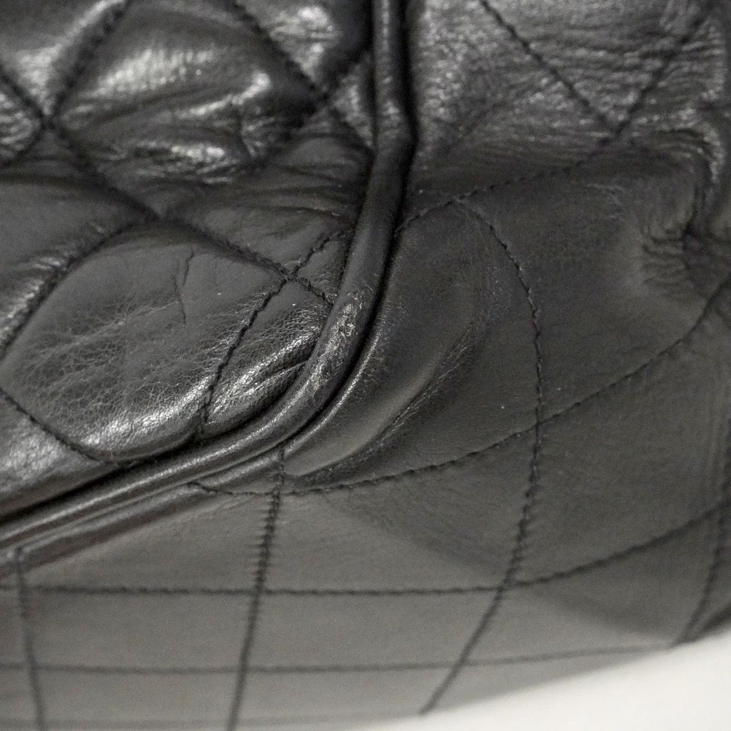 Chanel Chain Tote Quilted Lambskin Black Gold — view 8