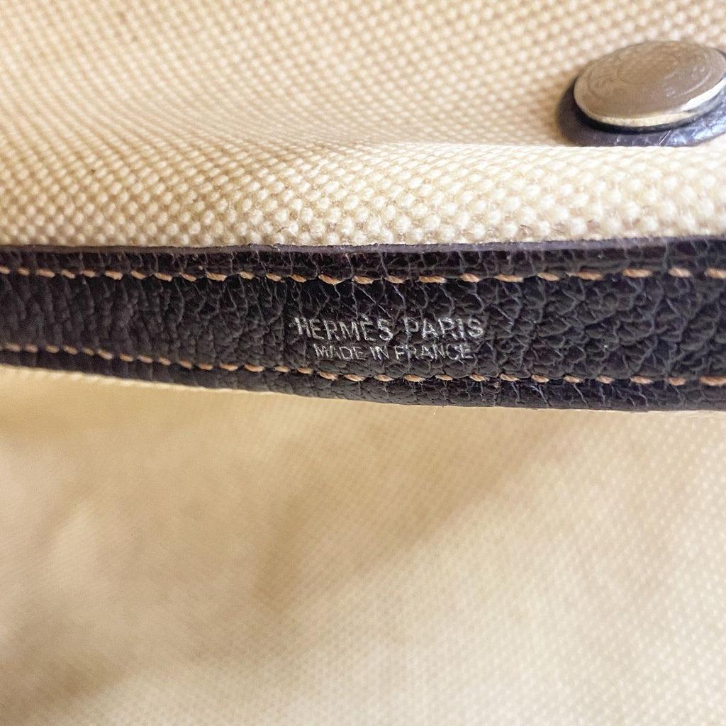 Hermes Tote Garden Party PM Toile H Brown Silver — view 5