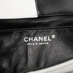 Chanel Shoulder Bag Bicolor Lambskin Black White Silver — view 5