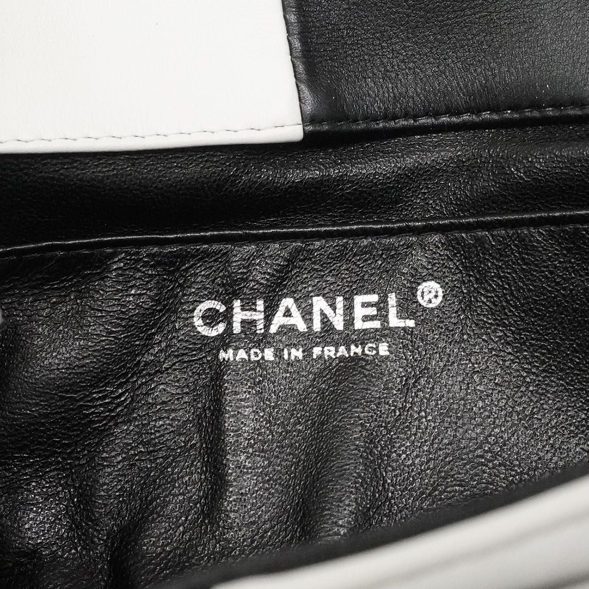 Chanel Shoulder Bag Bicolor Lambskin Black White Silver — view 5