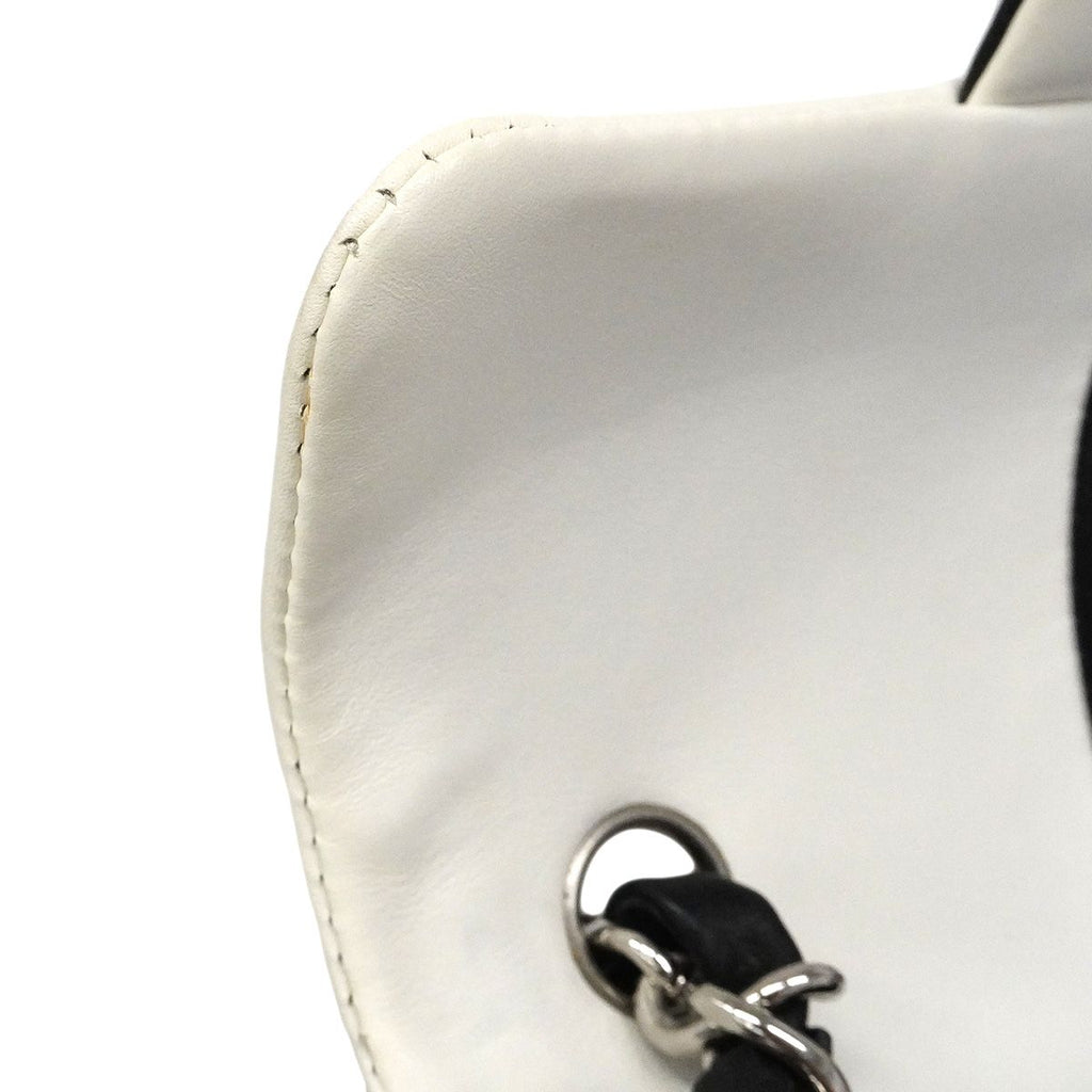 Chanel Shoulder Bag Bicolor Lambskin Black White Silver — view 6