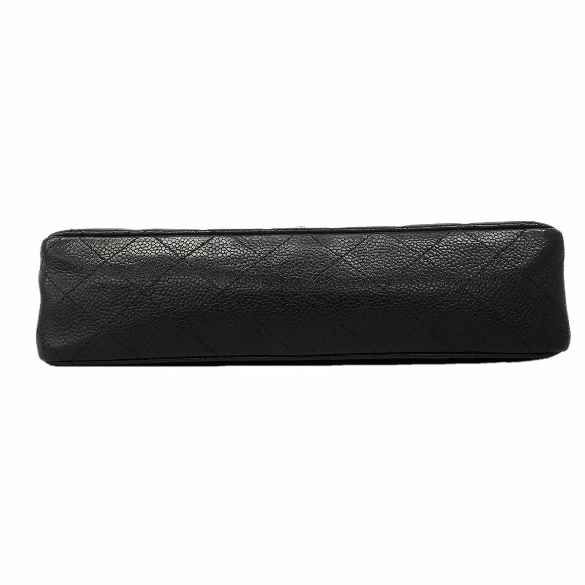 Chanel Shoulder Bag Quilted Caviar Leather Black Silver — view 3