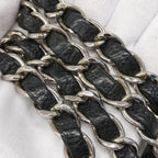 Chanel Shoulder Bag Quilted Caviar Leather Black Silver — view 8