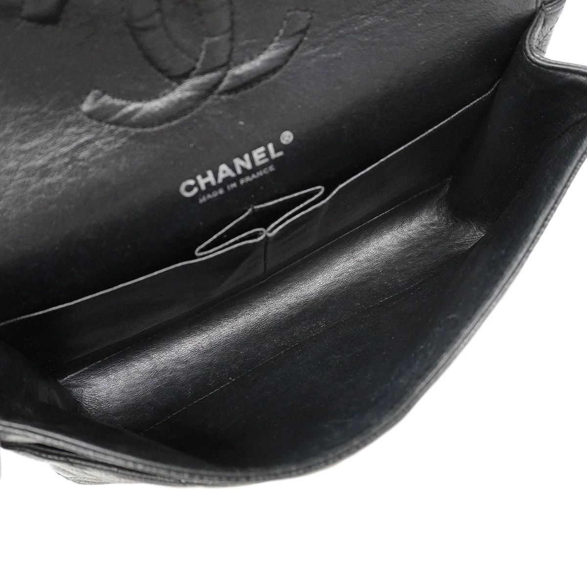 Chanel Shoulder Bag Quilted Caviar Leather Black Silver — view 4