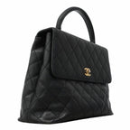 Chanel Handbag Quilted Caviar Leather Black Gold — view 2