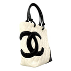 Chanel Tote Cambon Lambskin White Silver — view 2