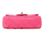Chanel Shoulder Bag Quilted Caviar Leather Pink Silver — view 3