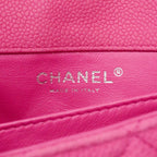 Chanel Shoulder Bag Quilted Caviar Leather Pink Silver — view 5