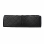 Chanel Shoulder Bag Maxi Quilted Lambskin Black Gold — view 3