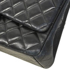Chanel Shoulder Bag Maxi Quilted Lambskin Black Silver — view 7