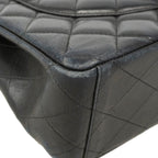 Chanel Shoulder Bag Maxi Quilted Lambskin Black Silver — view 6