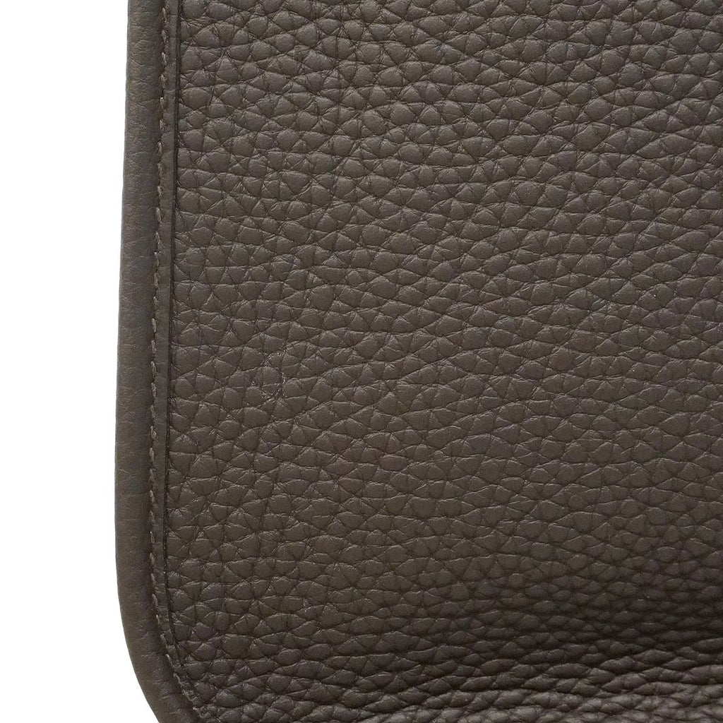 Hermes Shoulder Bag Evelyne TPM Taurillon Clemence Ebene Gold — view 6