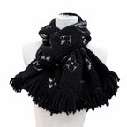 Louis Vuitton Logomania Scarf Shine Wool Silk Black — view 2
