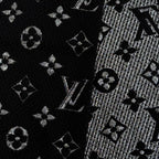 Louis Vuitton Logomania Scarf Shine Wool Silk Black — view 4