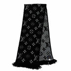 Louis Vuitton Logomania Scarf Shine Wool Silk Black — view 3