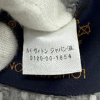 Louis Vuitton Logomania Scarf Wool Silk Blend Gray Perlee Fringe — view 7