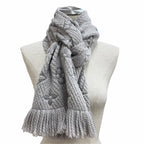 Louis Vuitton Logomania Scarf Wool Silk Blend Gray Perlee Fringe — view 2