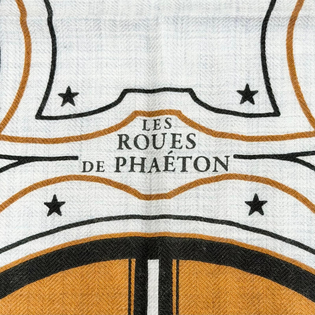 Hermes les Roues de Phaeton Four Wheeled Carriage Wheel Cashmere Silk Scarf — view 7
