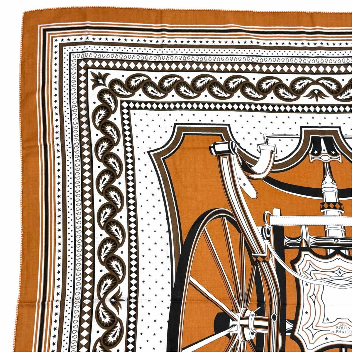 Hermes les Roues de Phaeton Four Wheeled Carriage Wheel Cashmere Silk Scarf — view 3
