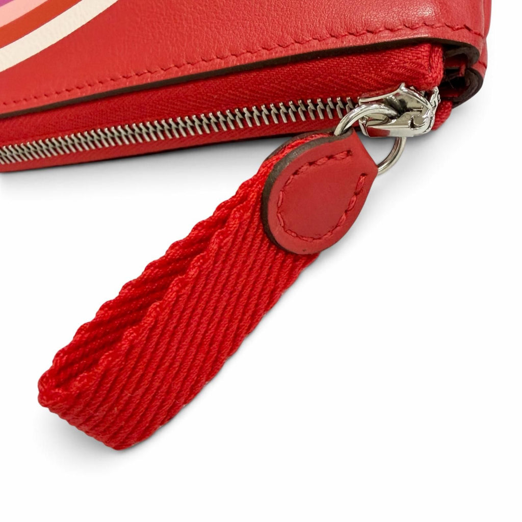 Hermes Carre Pocket Long Rainbow Love Veau Swift Rouge de Coeur Halzan Pouch — view 8
