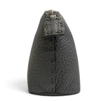 Fendi Selleria Logo Leather Pouch Makeup Dark Gray Silver — view 4