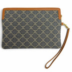 Celine Cuir Triomphe Small Pouch Canvas Leather Navy Ecru — view 3