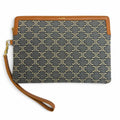 Celine Cuir Triomphe Small Pouch Canvas Leather Navy Ecru
