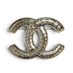 Chanel CC Logo Stitch Brooch Silver Gold Recommended