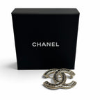Chanel CC Logo Stitch Brooch Silver Gold Recommended — view 2
