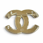 Chanel CC Logo Stitch Brooch Silver Gold Recommended — view 3