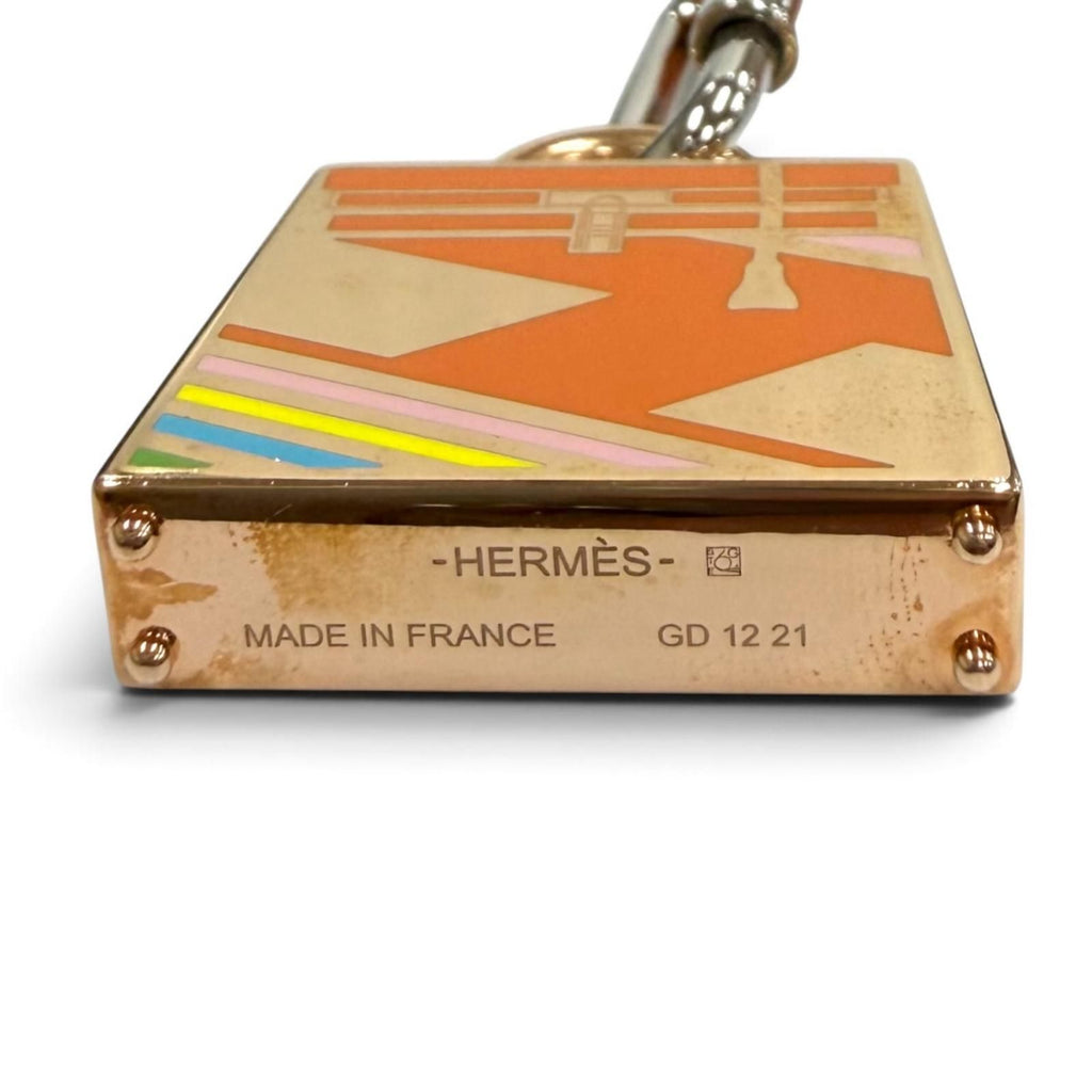 Hermes Kelly H Vibrasion Curiosity Pendant Orange Necklace — view 8