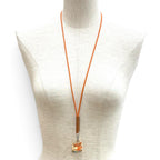 Hermes Kelly H Vibrasion Curiosity Pendant Orange Necklace — view 3