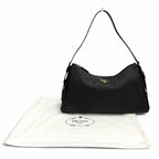 Prada Emme Large Soft Gray Leather Shoulder Bag Triangle Logo — view 2