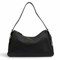 Prada Emme Large Soft Gray Leather Shoulder Bag Triangle Logo