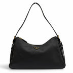 Prada Emme Large Soft Gray Leather Shoulder Bag Triangle Logo