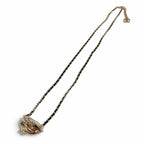 Chanel CC Logo Lip Motif Rhinestone Mirror Chain Necklace Gold Black — view 5