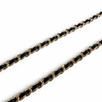 Chanel CC Logo Lip Motif Rhinestone Mirror Chain Necklace Gold Black — view 6
