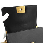 Chanel Boy Small Chain Shoulder Bag Caviar Leather Black — view 6