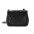 Chanel Mini Quilted Chain Shoulder Bag Lambskin Black Gold — view 3