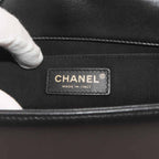 Chanel Boy Chain Shoulder Bag Lambskin Black Gold — view 8