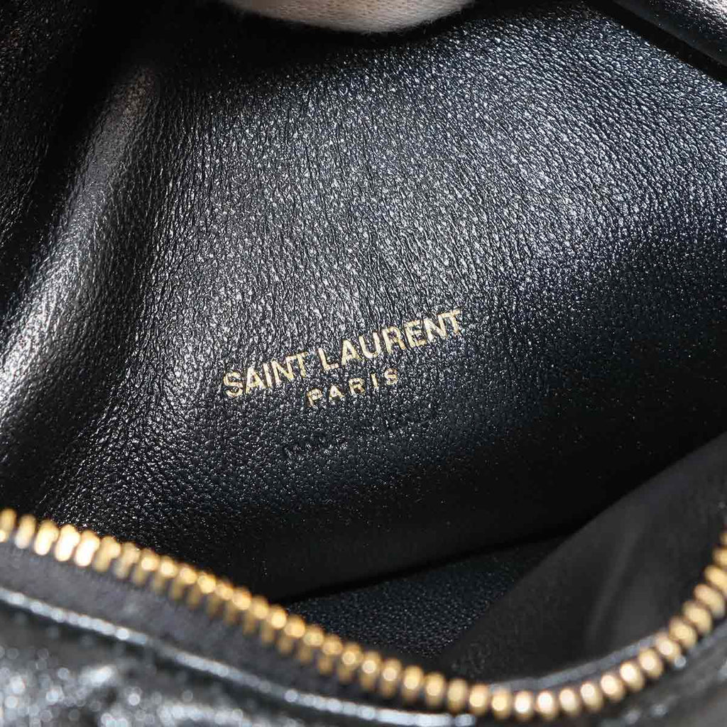 Saint Laurent Icarino Hand Bag Leather Black Gold Bag — view 7