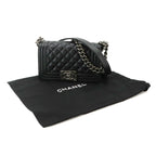 Chanel Boy Small Chain Shoulder Bag Caviar Leather Black — view 2