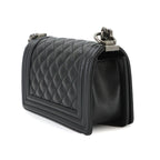 Chanel Boy Small Chain Shoulder Bag Caviar Leather Black — view 4