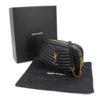 Saint Laurent Lou Chain Shoulder Bag Leather Black Gold — view 2