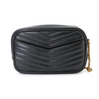 Saint Laurent Lou Chain Shoulder Bag Leather Black Gold — view 3
