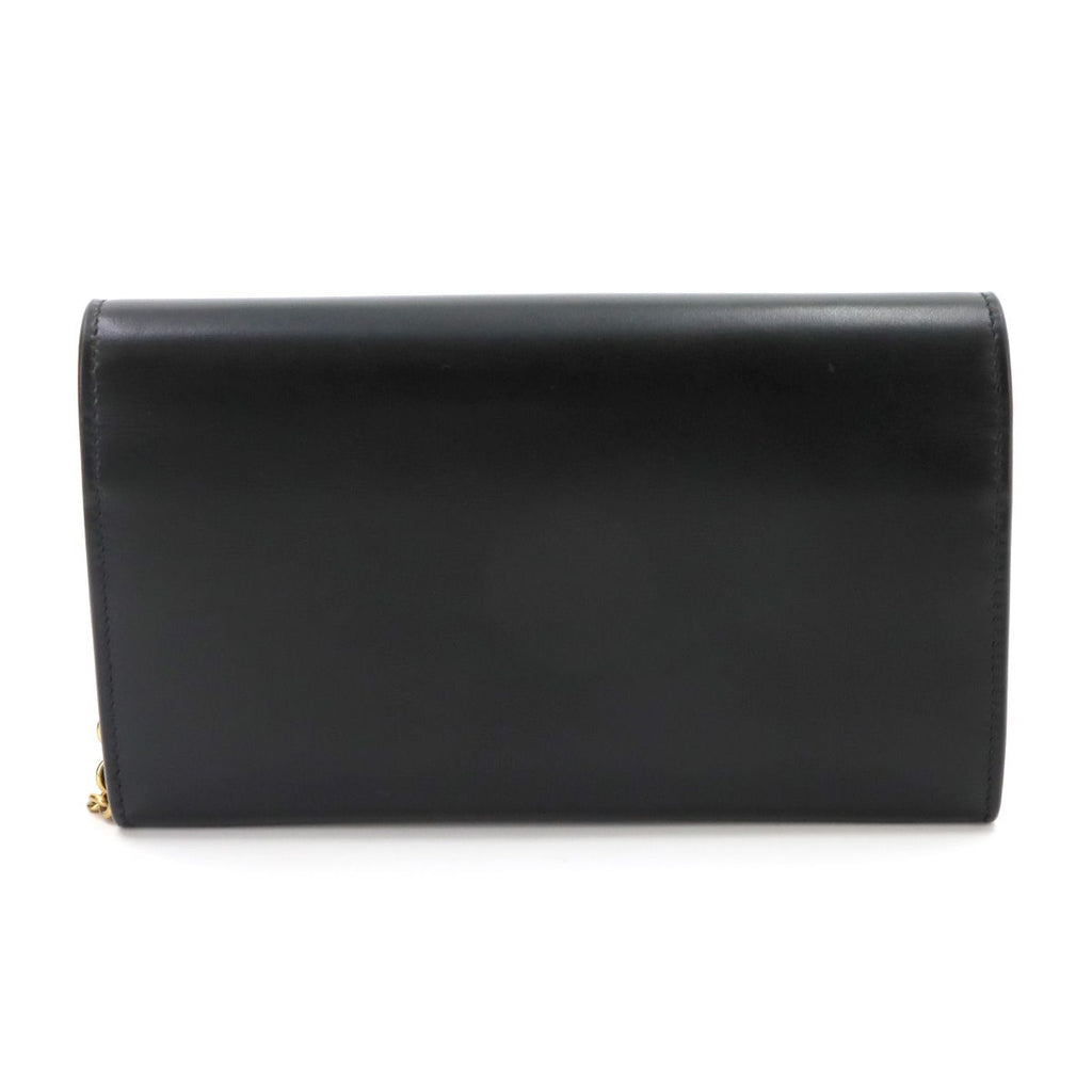 Saint Laurent Le Maillon Chain Wallet Leather Black Gold Shoulder Bag — view 3